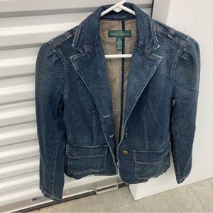 Women’s Ralph Lauren Denim Jean Jacket Three Button Size 4